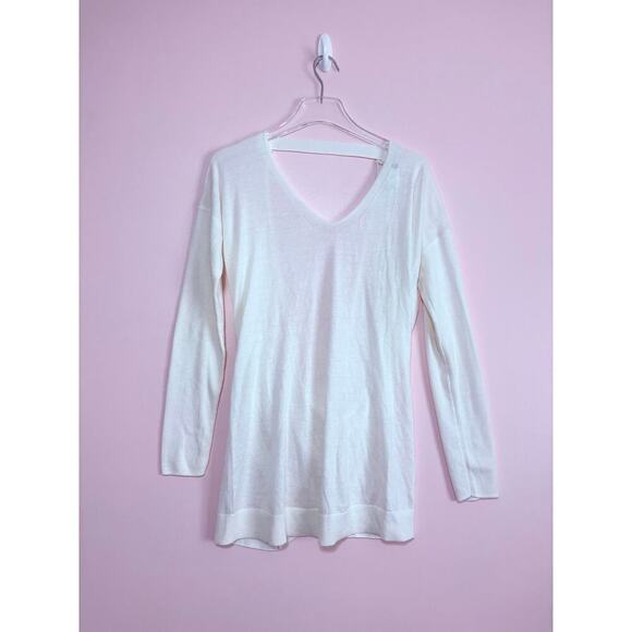 Vimmia Shavasana Reversible Criss Cross Back Sweater Size Large in White - Picture 3 of 5